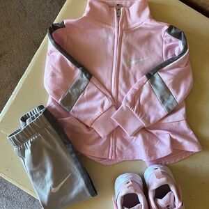 Nike Toddler Matching Tracksuit Set with Pink Revolution 6 Sneakers